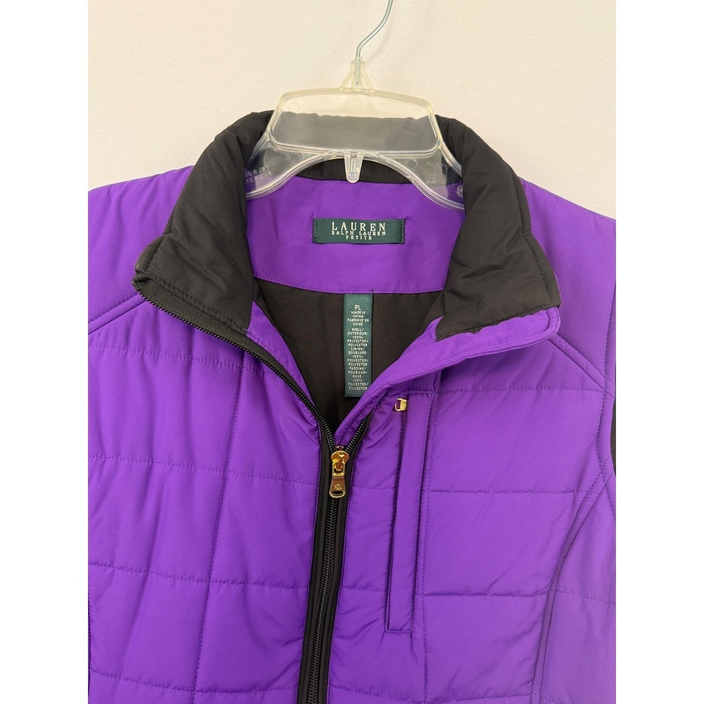 Lauren Ralph Lauren Petite Purple Quilted Puffer Vest Size‎ PL